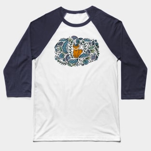 Folk Art Fox Baseball T-Shirt